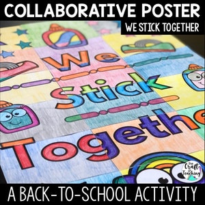Póster colaborativo We Stick Together / Actividad SEL / Regreso a la escuela