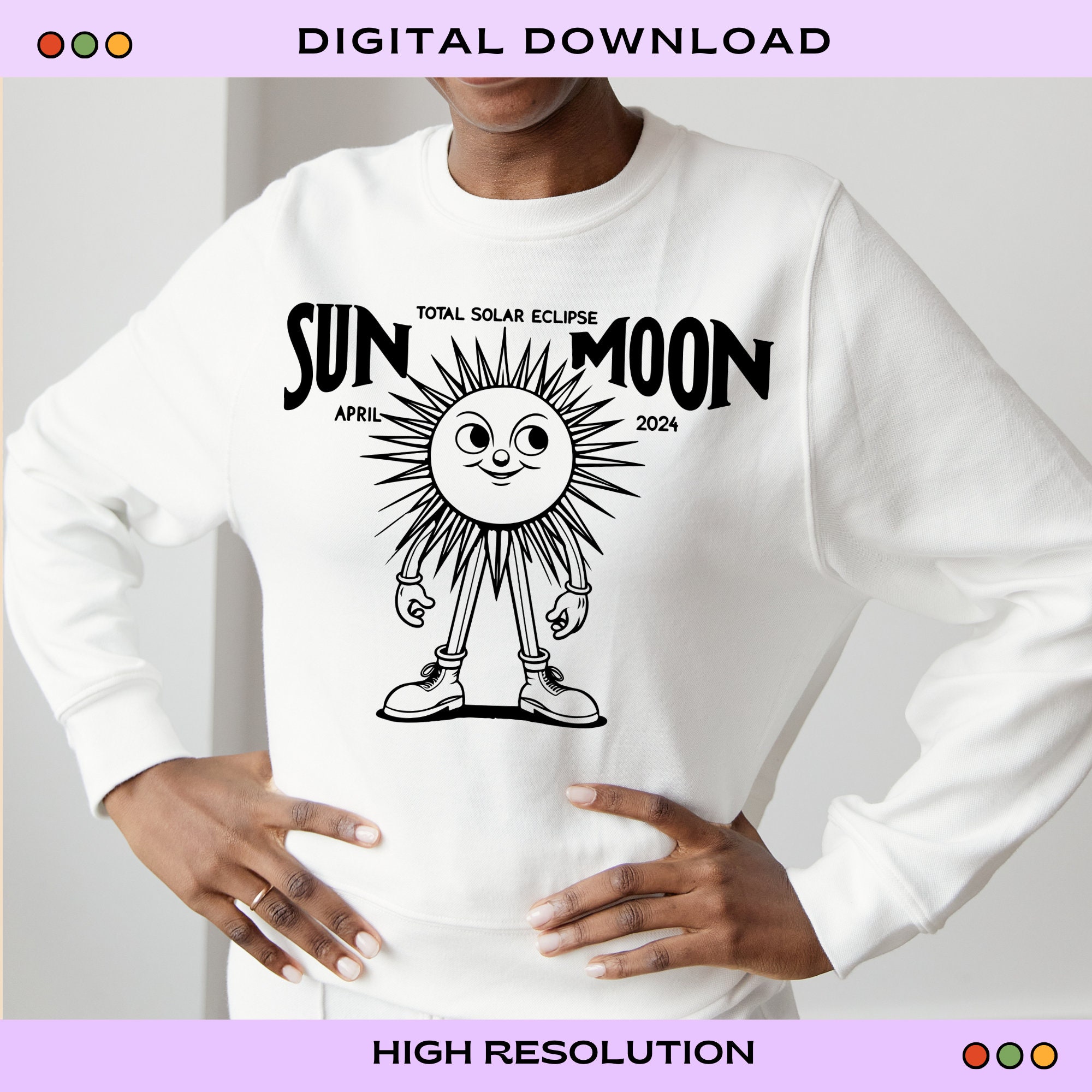 Total Solar Eclipse April 2024 SVG PNG, Solar Eclipse 2024, Sun Svg