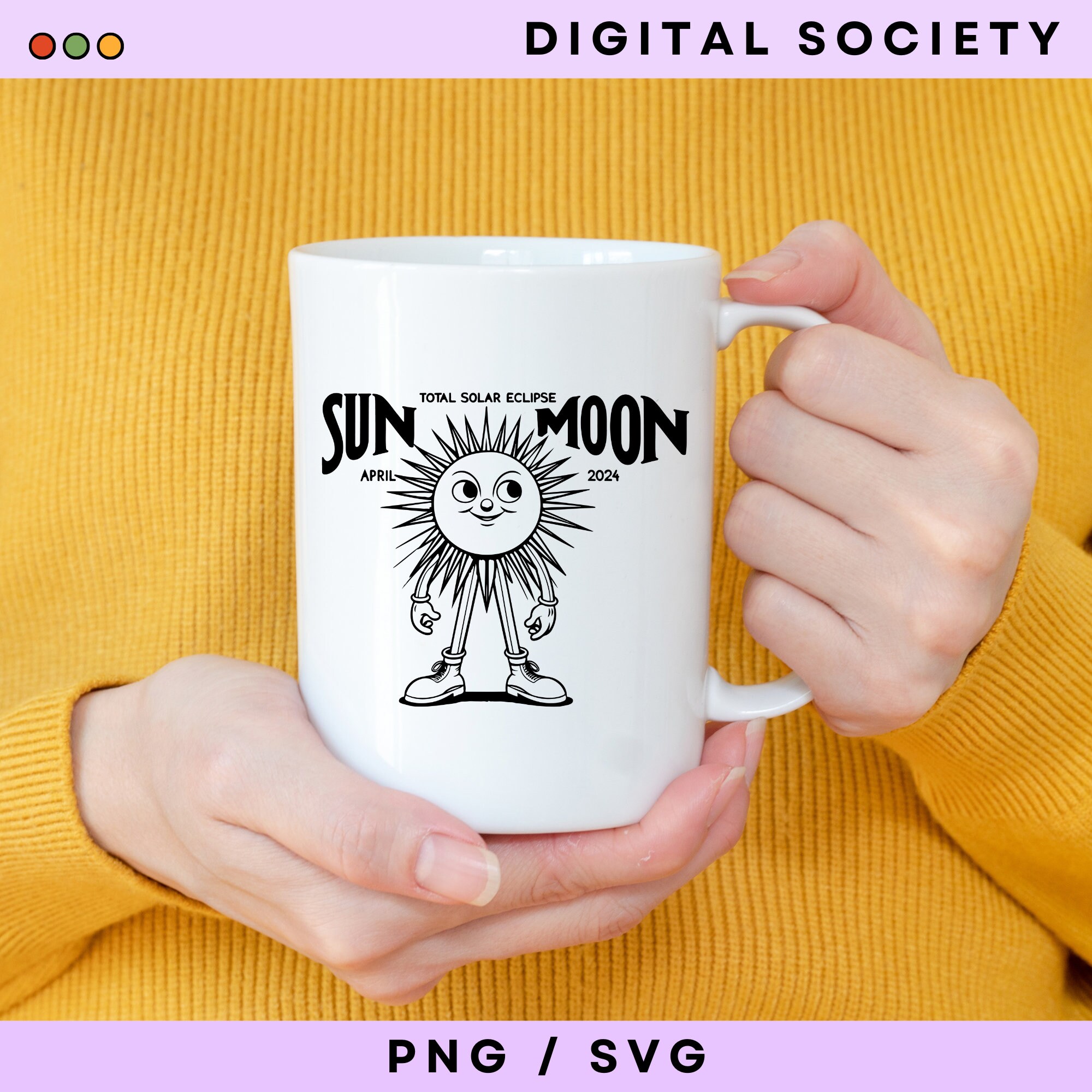 Total Solar Eclipse April 2024 SVG PNG, Solar Eclipse 2024, Sun Svg