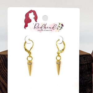 Yor Forger Cosplay Schmuck, Spionage Familie Cosplay, Spionage Familie Schmuck, Gold, Spike, Pendel Ohrringe, Cubic Zirconia, Brisuren