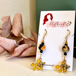 Gold filled earrings, bee earrings, bumble bee, everyday earrings, bug earrings, insect earrings, save the bees, nature earrings