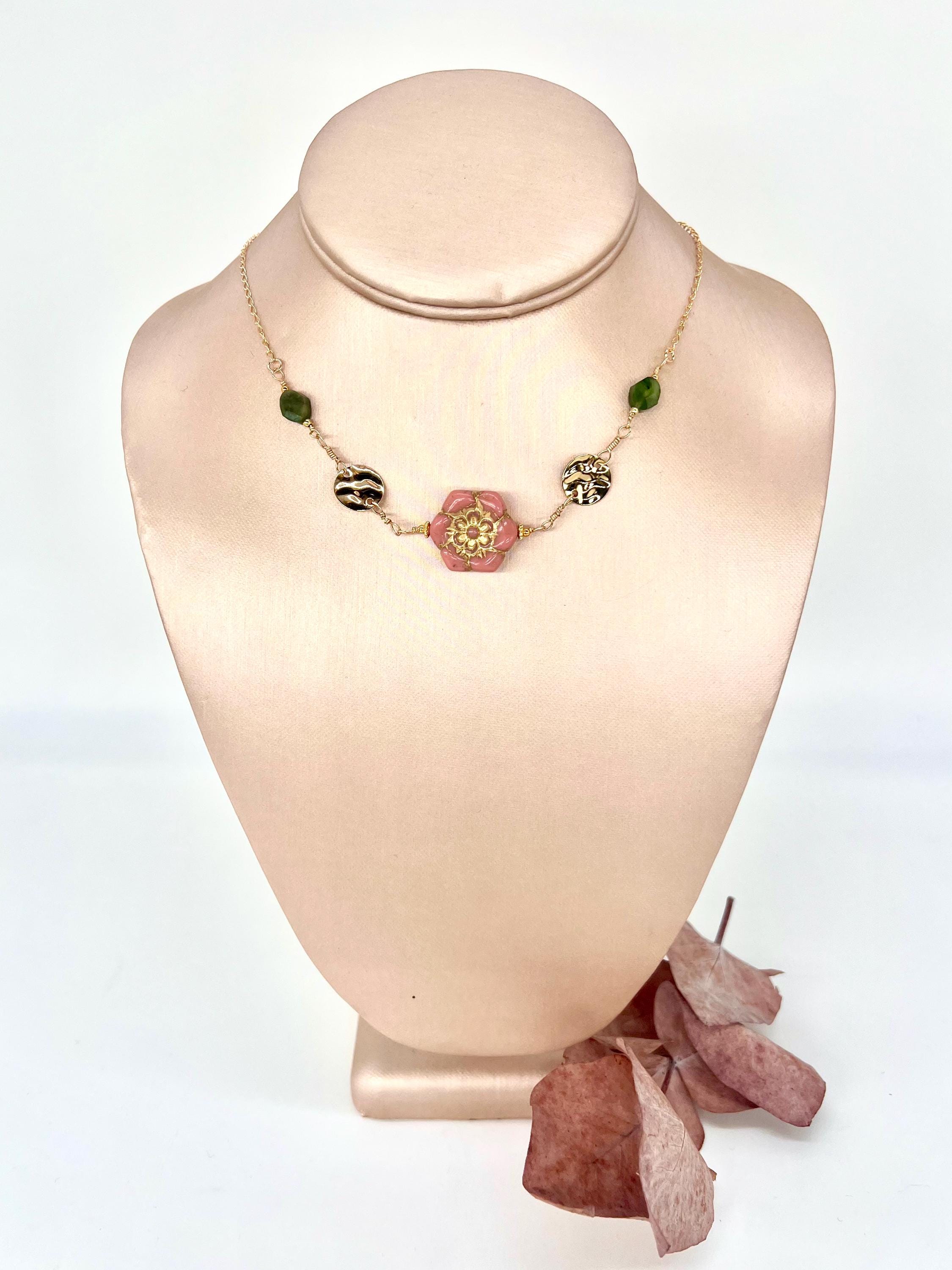 Mao Mao, Garden Party Cosplay Necklace, Gold, Hammered, Green