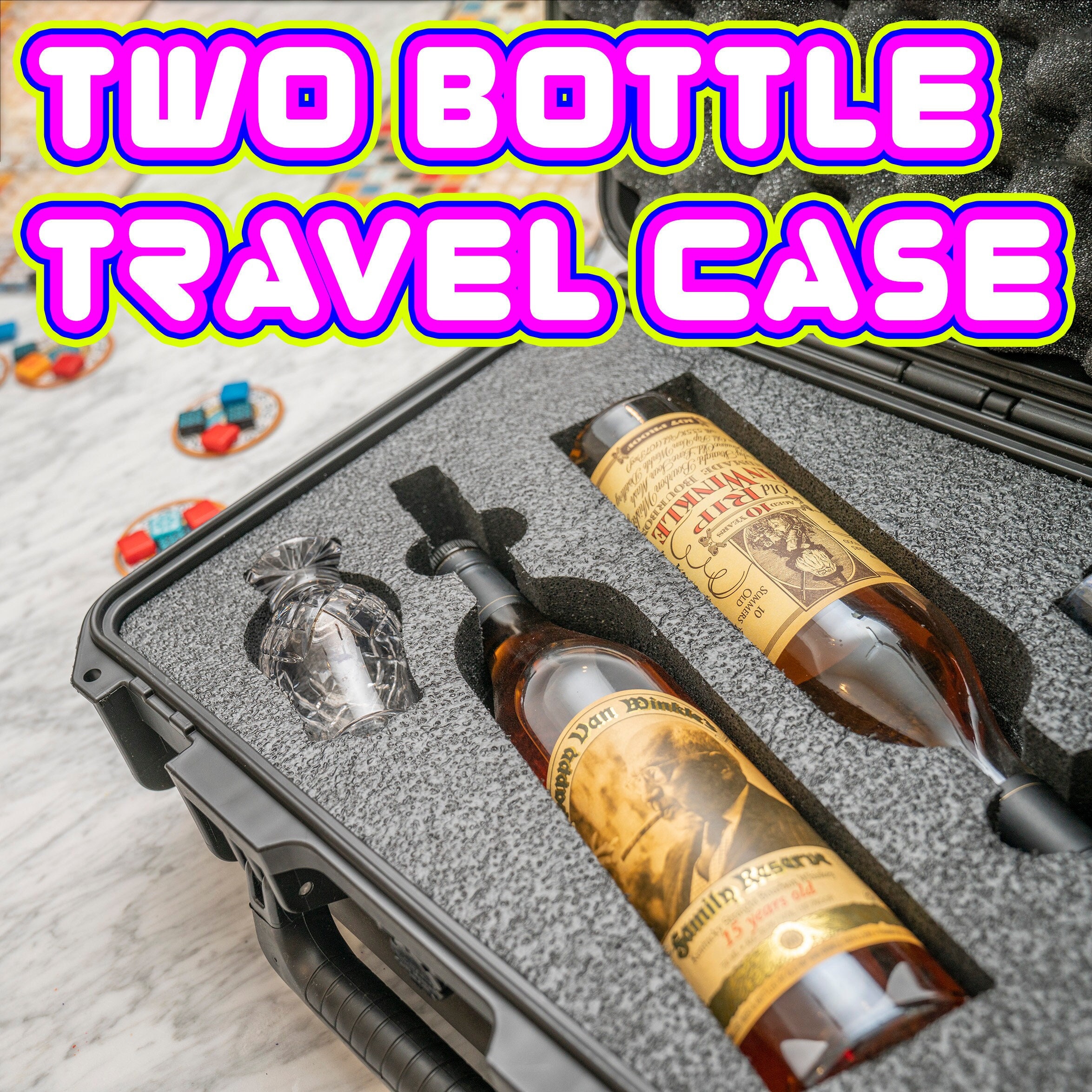 Bourbon Bottle and Glencairn Travel Case 