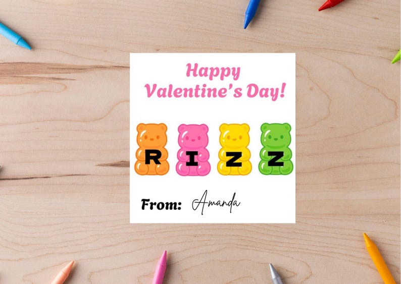 Happy Valentne's Day Gft Tag Prntable Edtable | Etsy
