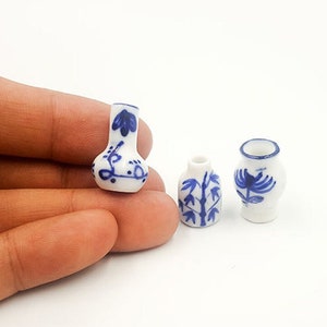 3 Stück Einzigartige Miniatur Vase,kleine glasierte Keramik Vase,kleine Keramik,Keramik Vase,Miniatur Blumentöpfe,Mini Vase,Puppenhaus Dekor
