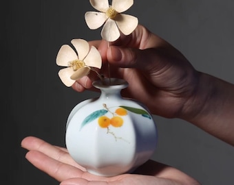 Miniatuurvaas, kleine vazen, bloemenvazen, keramische vaas, miniatuur plantenpotten, bureaudecor, cadeau voor haar/moeder, minimalistische vaas