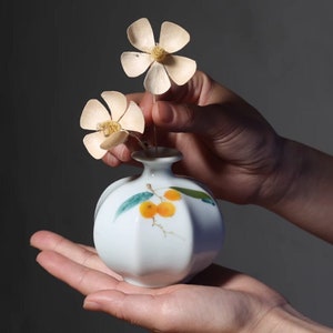Miniature Vase,Tiny Vases,Flowers Vases,Ceramic Vase,Miniature Plant Pots,Desk Decor,Gift for her/mother,Minimalist vase