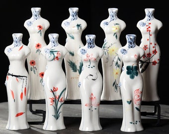 Female Body Vase,Female Sculpture,Goddess Vase,Torso Vase,Ceramic Hand-painted Vase,Flower Vase,Goddess Statue,Vases Decor,Art Vase