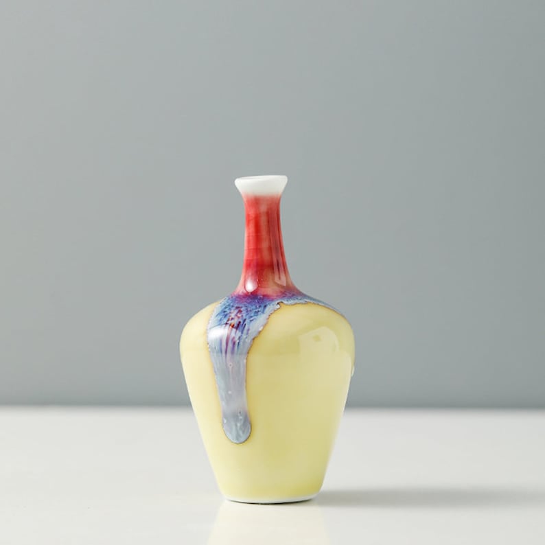 Unique Mini Ceramic Vases,glazed vase,Tiny Vases,Little glazed Ceramic Pot,Tiny Pottery,Miniature Plant Pots,Bud Vases,Mother's Day Gift style 9