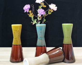 Unique Ceramic Vases,glazed vase,Tiny Vases,Little glazed Ceramic Pot,Tiny Pottery,Miniature Plant Pot,Bud Vase,Mother's Day Gift,Vase lover