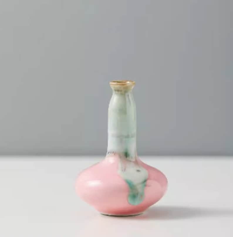 Unique Mini Ceramic Vases,glazed vase,Tiny Vases,Little glazed Ceramic Pot,Tiny Pottery,Miniature Plant Pots,Bud Vases,Mother's Day Gift style 4