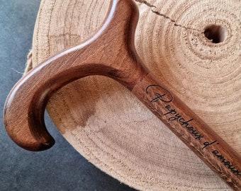 Personliga promenadkäppar i bokträ - Derbykrok med T-handtag