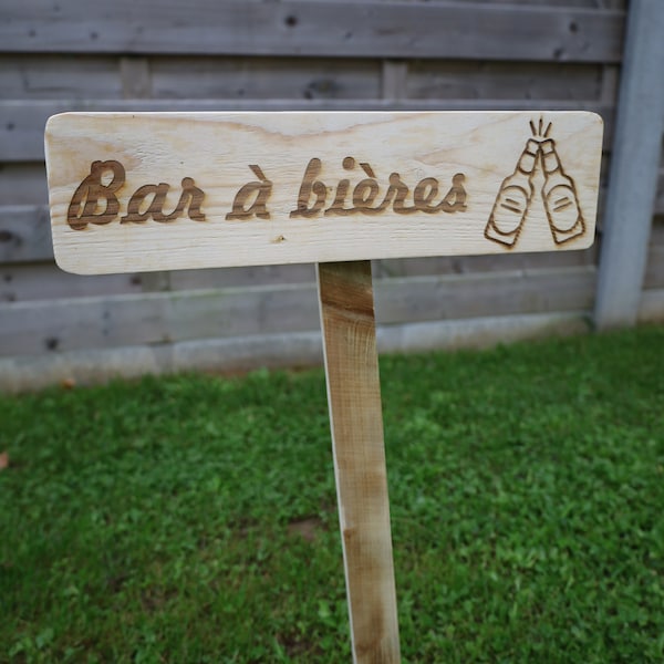 Pancartes panneaux enseigne en bois gravé pour mariage baptême événements