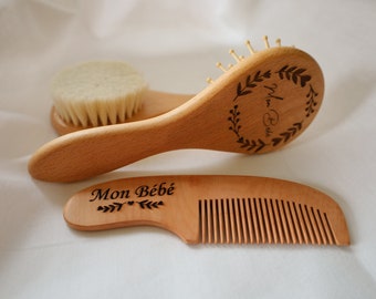 Brosses et peigne personnalisées idée cadeau de naissance