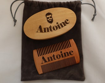 Anpassad skäggborste och kam