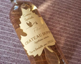 Anpassningsbara etiketter för vinflaskor i konstläder