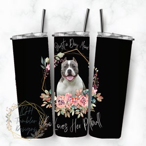 Hundmamma Pitbul Hund Tumbler Wrap PNG Tumbler Design Sublimeringsdesign Nedladdningar - Slim 20oz - PNG
