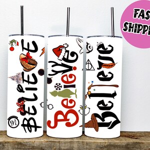 Believe Grinch Christmas Skinny Tumbler | Grinch Tumbler | Christmas Stainless Steel 20oz Tumbler With Straw