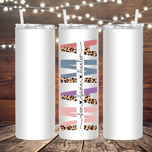 Custom Mom Tumbler, Mother&#39;s day, Mama Mom Mimi Gigi Tumbler Mother&#39;s Day Gift For Her, Leopard, for mom, Kid&#39;s Names, Personalized, Cheetah