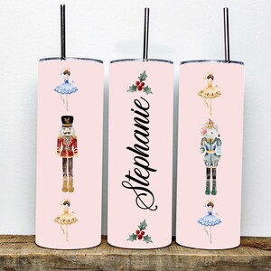 Personalisierte Weihnachten Nussknacker mit Ballerina Becher, Nussknacker Puppe Becher, Weihnachtsgeschenk, Nussknacker Geschenk, Weihnachtsgeschenk, 20oz