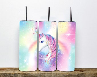 Vaso de unicornio mágico / Vaso aislado de 20 oz con encantador diseño de unicornio y detalles brillantes falsos / Regalo perfecto para los amantes de los unicornios