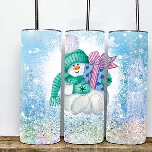 Snowman Tumbler, Christmas Tumbler, Snowman Tumbler, Christmas Gift for Coworker, Gift for Her, 20oz tumbler with straw
