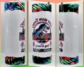 Vaso Mamasaurus, Regalo del Día de la Madre, No te metas con Mamasaurus obtendrás vaso Jurasskicked, Vaso de mamá dinosaurio, Regalo para nueva mamá