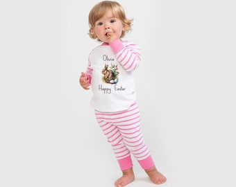 Personalised Easter Outfit/Pyjamas - Girls Boys Easter Set - Happy Easter