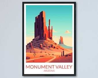 Monument Valley Poster, Monument Valley Travel Print Wall Art, National Park Gift, Arizona Poster, Arizona Travel Poster, Travel Gift