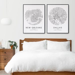 Set Of 2 Custom Maps, Custom Map Print, Personalized Map Print, City Map, Housewarming, Anniversary, Custom Map, Home Town Map