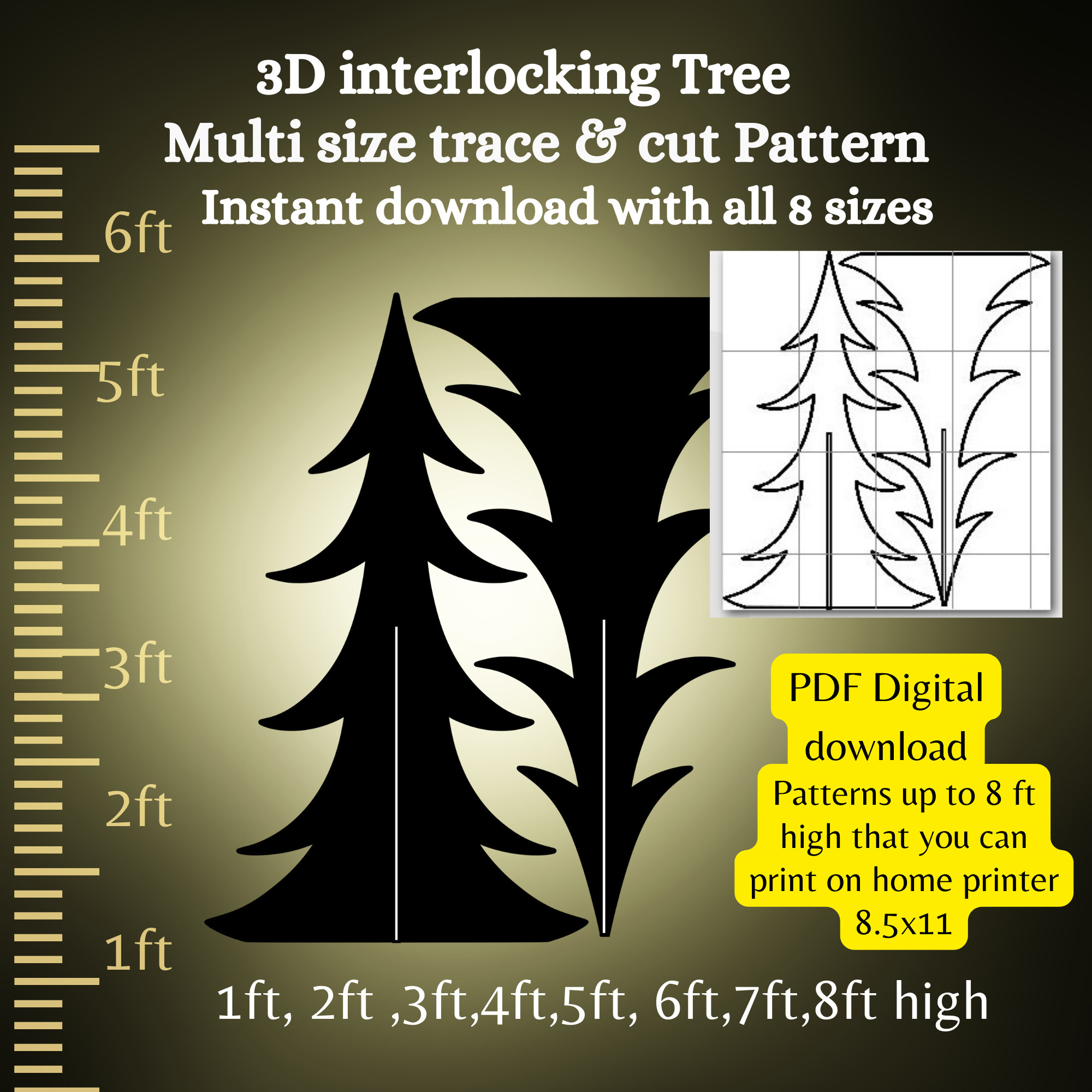 3D Tree Christmas Yard Art Display Template Pattern, Printable Pdf Stencil , Woodworking, Cardboard Cutout, Coroplast Sign, Digital Stencil - Etsy 3d-tree-christmas-yard-art-display-template-pattern-printable-pdf-stencil-woodworking-cardboard-cutout-coroplast-sign-digital-stencil-etsy