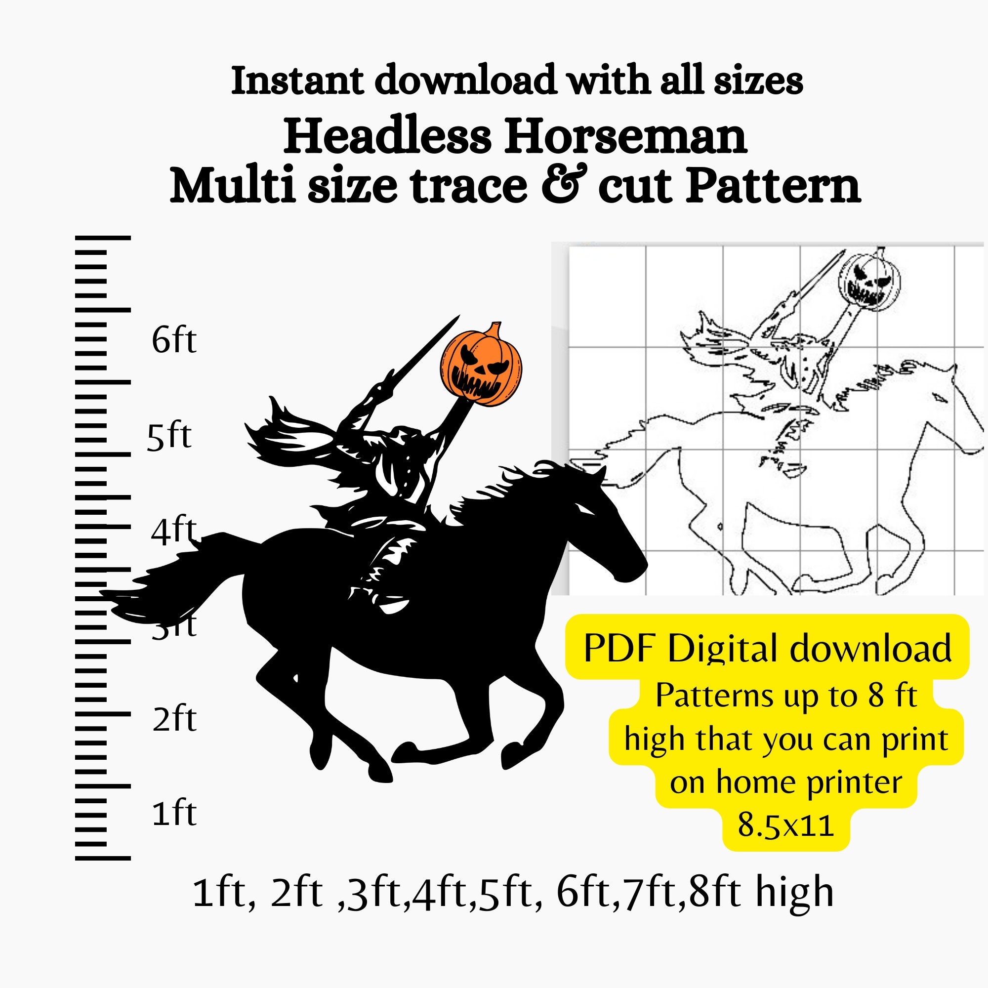 Scary Headless Horseman Stencil scary-headless-horseman-stencil