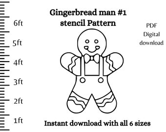life size gingerbread man pattern PDF template ,Printable trace and Cut, Christmas silhouette Template, Stencils, Christmas yard decorations