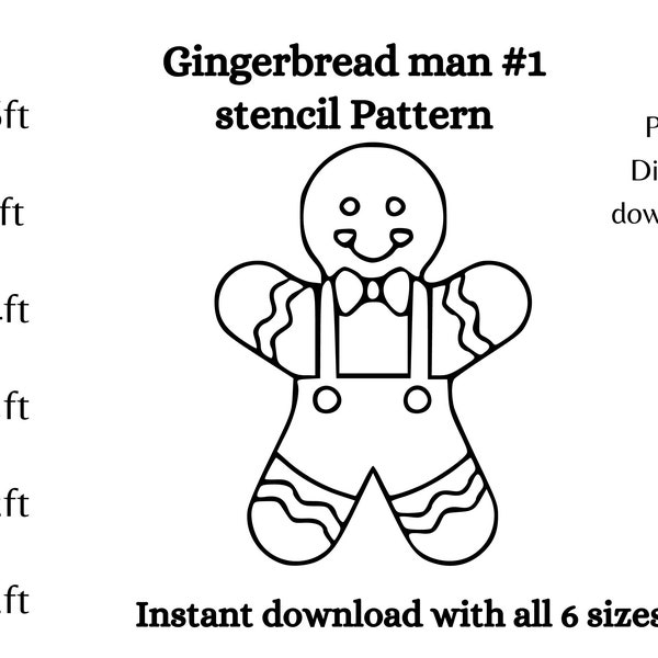 life size gingerbread man pattern PDF template ,Printable trace and Cut, Christmas silhouette Template, Stencils, Christmas yard decorations