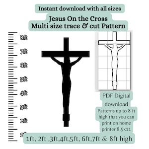 Jesus on the cross, trace and cut pdf, printable yard art stencil ,easter pattern, digital stencil, Empty tomb art, tracing large patterns
