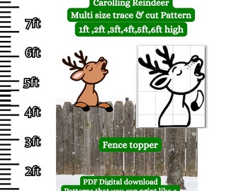 Life size Christmas Carolers pattern PDF template , reindeer Printable trace and Cut, Christmas silhouette Template, Stencils, yard art
