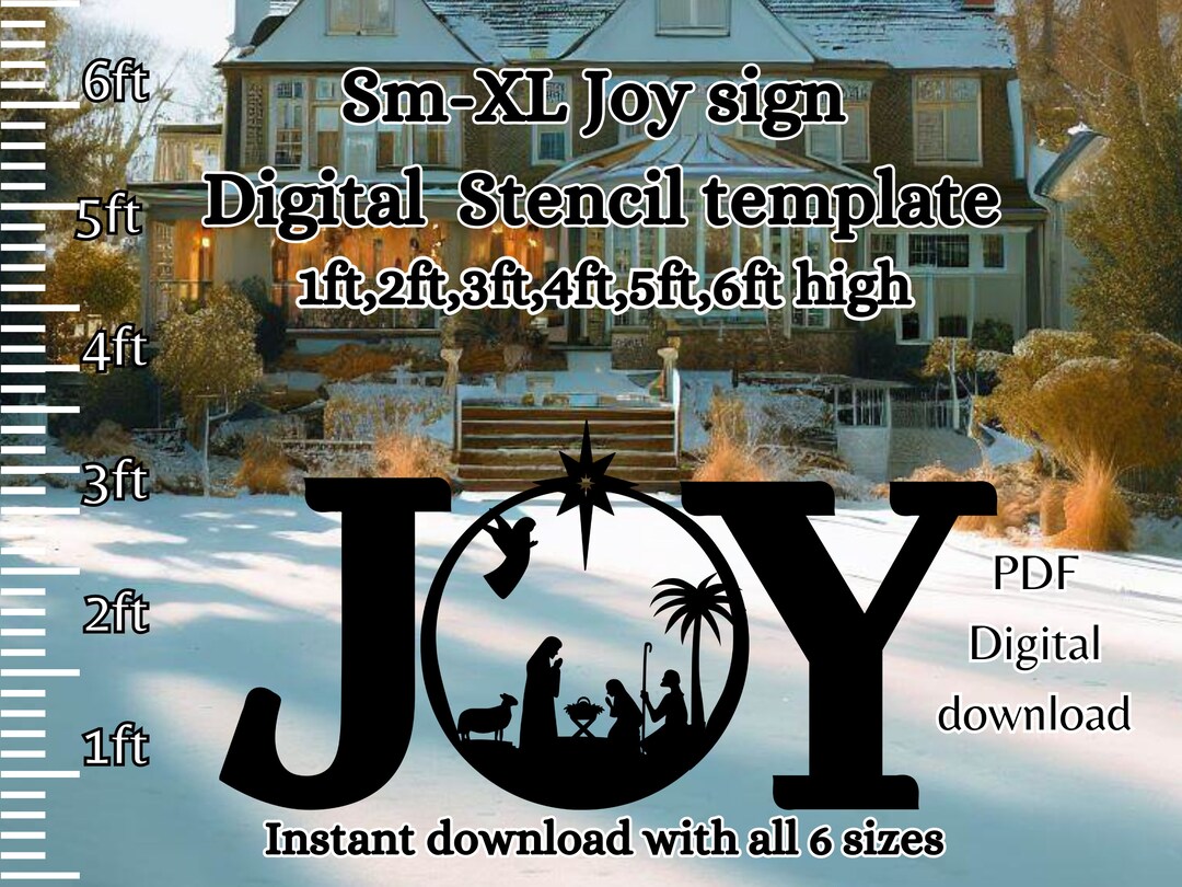 Nativity Joy Yard Art Ornament Letters in 6 Sizes, Pdf Printable ...