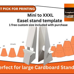 1 ft 2 ft 3 ft 4 ft 5 ft 6 ft standaardsjabloon voor kartonnen uitsparing standee, enkele, afdrukbare pdf-svg, staand personage, 3D-standaard, feestdecor