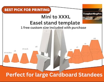 1ft 2ft 3ft 4ft 5ft 6ft Stand template for cardboard cutout standee, single, printable pdf svg ,standing character, 3d stand,party decor