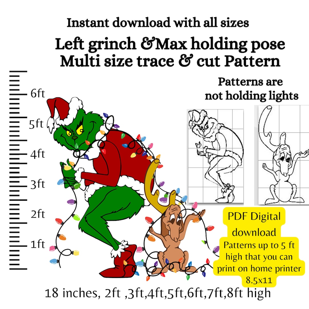 B6 Whoville Stealing Lights Trace and Cut Stencil Pattern , Yard Art ...