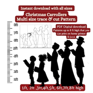 Life size Christmas Carolers pattern PDF template ,Printable trace and Cut, Christmas silhouette Template, Stencils, yard art decorations