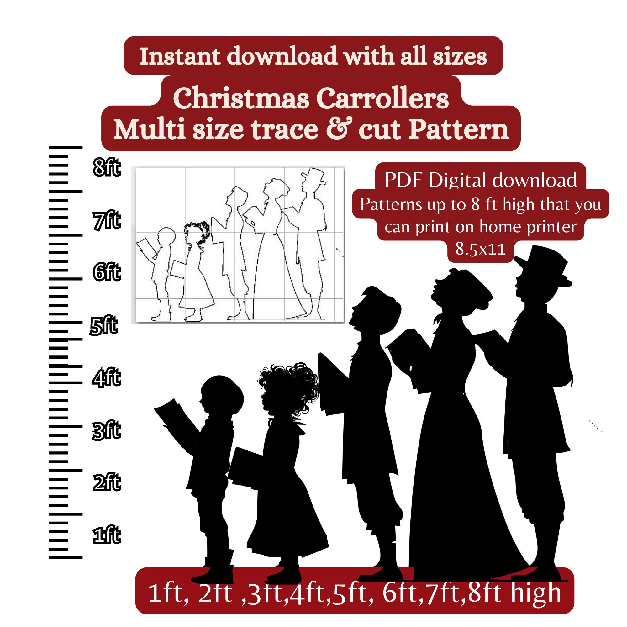 life-size-christmas-carolers-pattern-pdf-template-printable-trace-and-cut-christmas-silhouette-template-stencils-yard-art-decorations-etsy