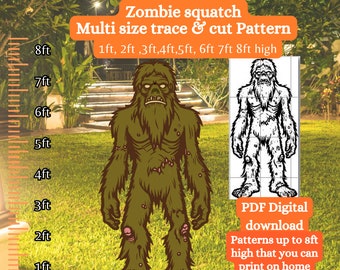 7ft 8ft 10ft Life Sizebundle Bigfoot Pattern Sasquatch Silhouette ...
