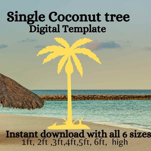 5ft 6ft Coconut tree, Palm tree PDF template ,Printable trace and Cut, woodworking Template, Stencils,mosaic  from balloonsdecorations party