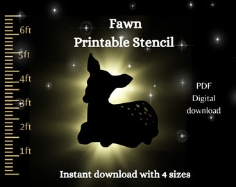 2ft fawn silhouette pattern , baby deer template  , mama and baby deer, Printable trace and Cut Christmas Stencils. PDF woodworking pattern