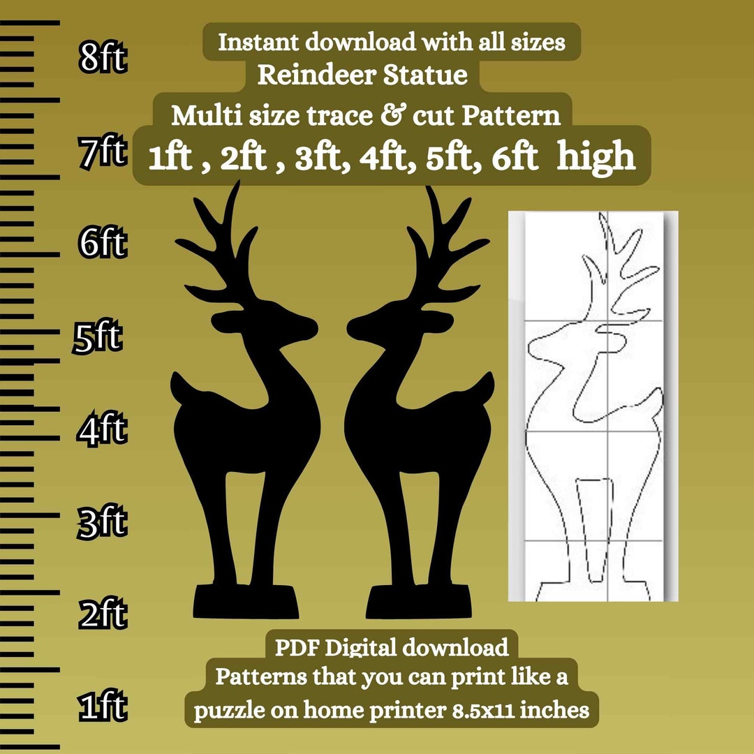 Diy Christmas Yard Female Reindeer Statue, Printable Trace and Cut Christmas Silhouette Decor Templates, Stencils. PDF Woodworking Pattern - Etsy diy-christmas-yard-female-reindeer-statue-printable-trace-and-cut-christmas-silhouette-decor-templates-stencils-pdf-woodworking-pattern-etsy