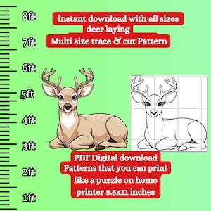 diy christmas yard female Reindeer statue,  Printable trace and Cut Christmas Silhouette Decor Templates, Stencils. PDF woodworking pattern