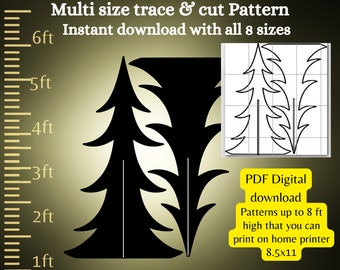 3D Weihnachtsbaum Hof Kunst Display Vorlage Muster, druckbare pdf Schablone, Holzbearbeitung, Karton Ausschnitt, Coroplast Zeichen, digitale Schablone