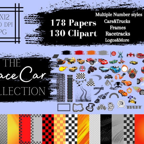 Race Car Digital Paper and Clipart Bundle, PNG JPG , Printable Paper, racing designs, truck wallpaper, monster truck bundle , valentine boys