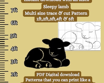 Oveja, Cordero, exhibición de escena de Natividad, plantilla de silueta navideña, pdf de arte de jardín, patrón de carpintería imprimible, arte de jardín diy, letrero de porche